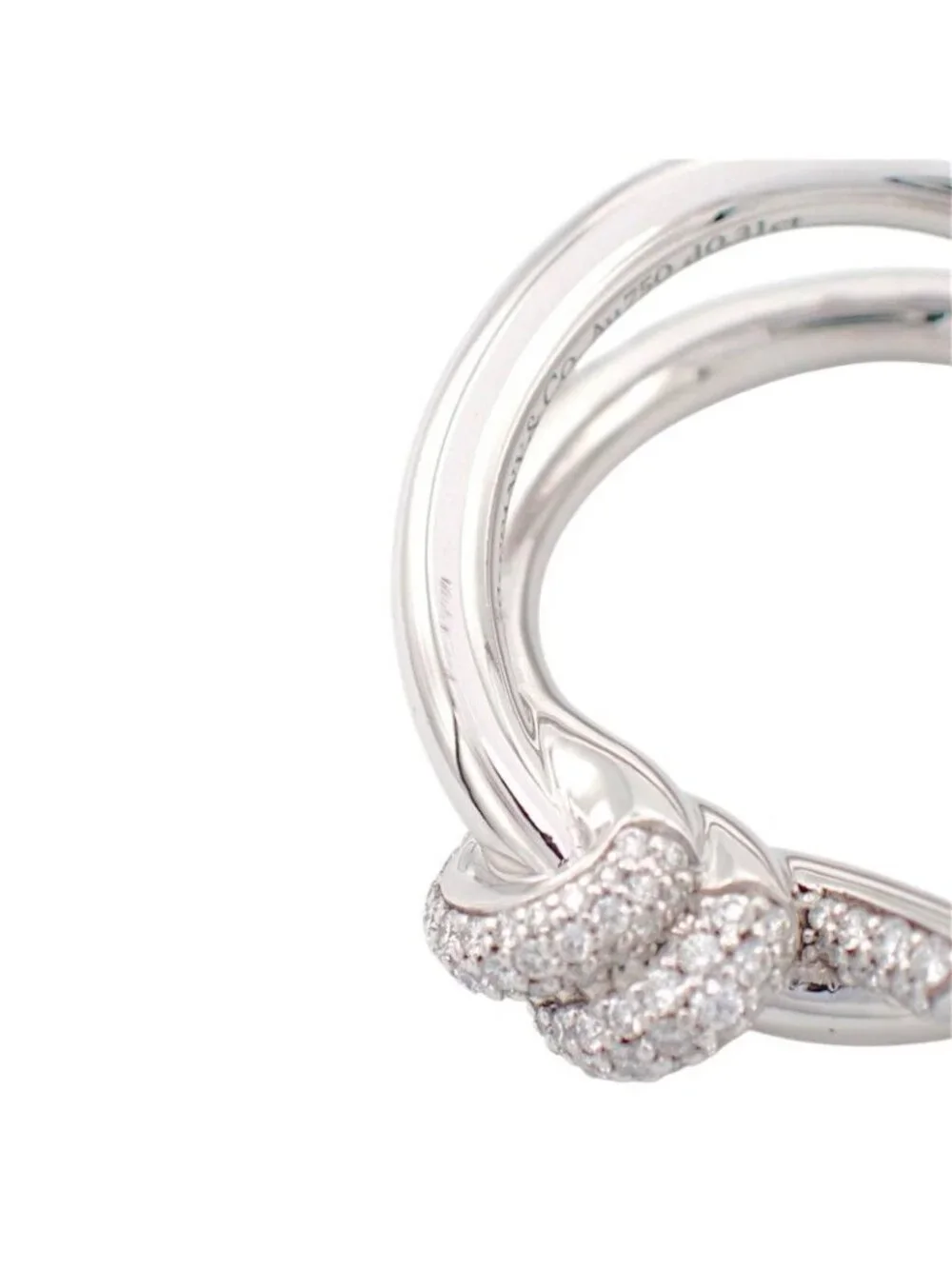 Tiffany & Co Knot Double Row Ring White Gold Diamond